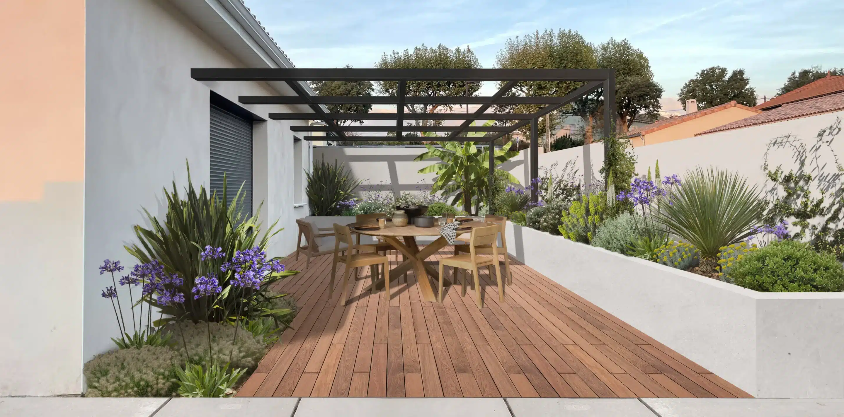 Métamorphose du jardin avec Ideo photoréaliste - Conception de jardin en ligne